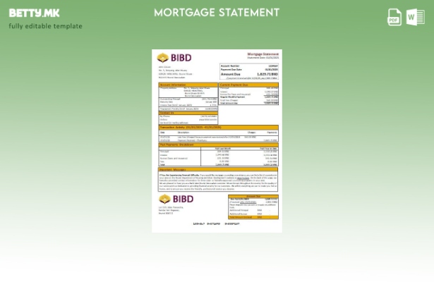 модерен стил Брунеи банка Ислам Брунеи Дарусалам шаблон за извод за хипотека на 
